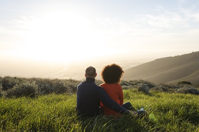 A couple enjoying a scenic view